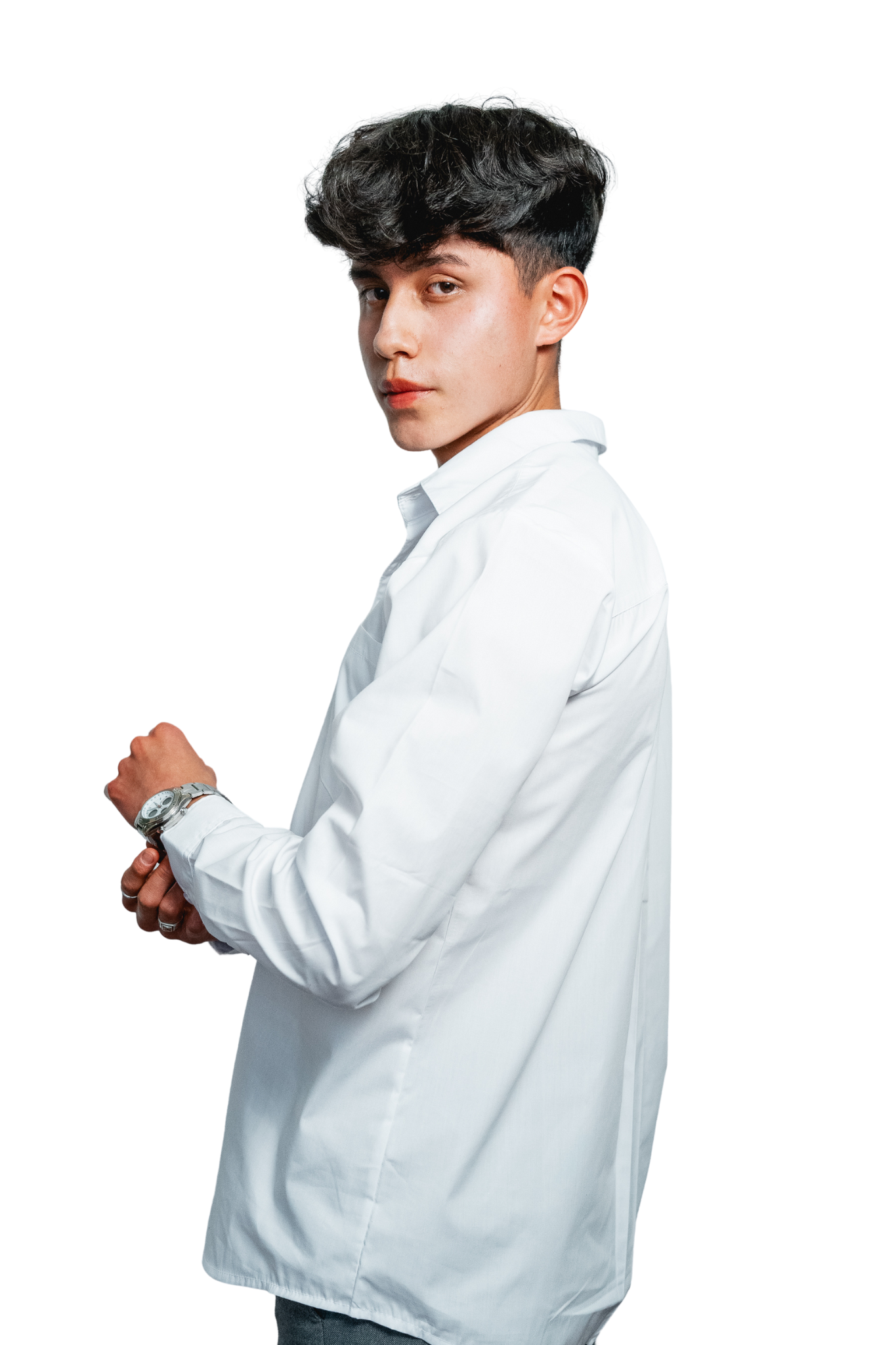 Camisa blanca escolar manga larga