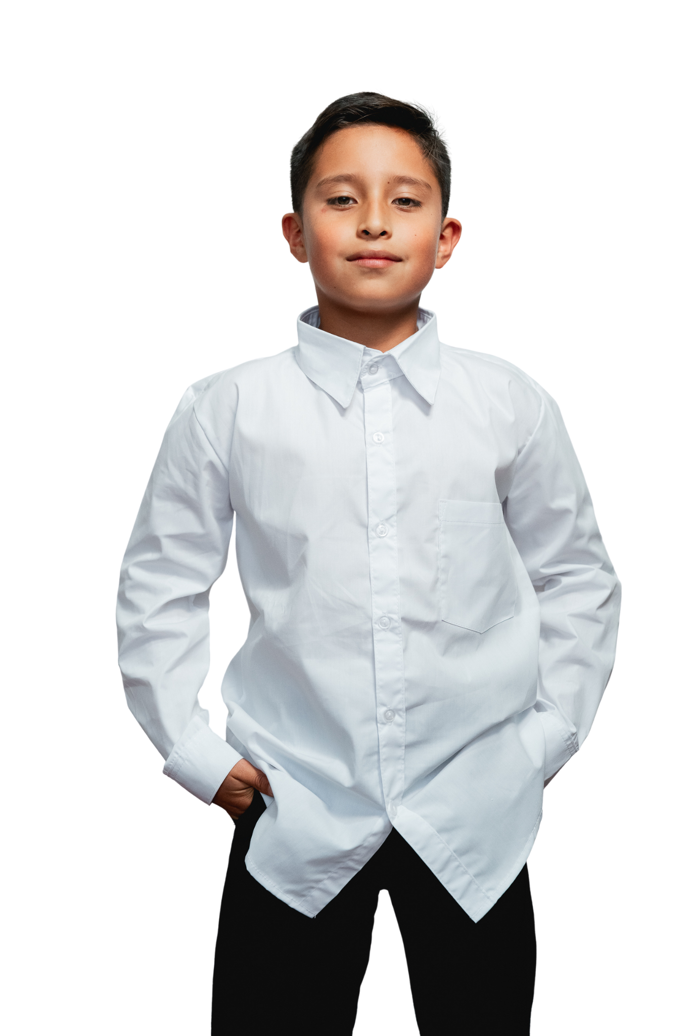 Camisa blanca escolar manga larga