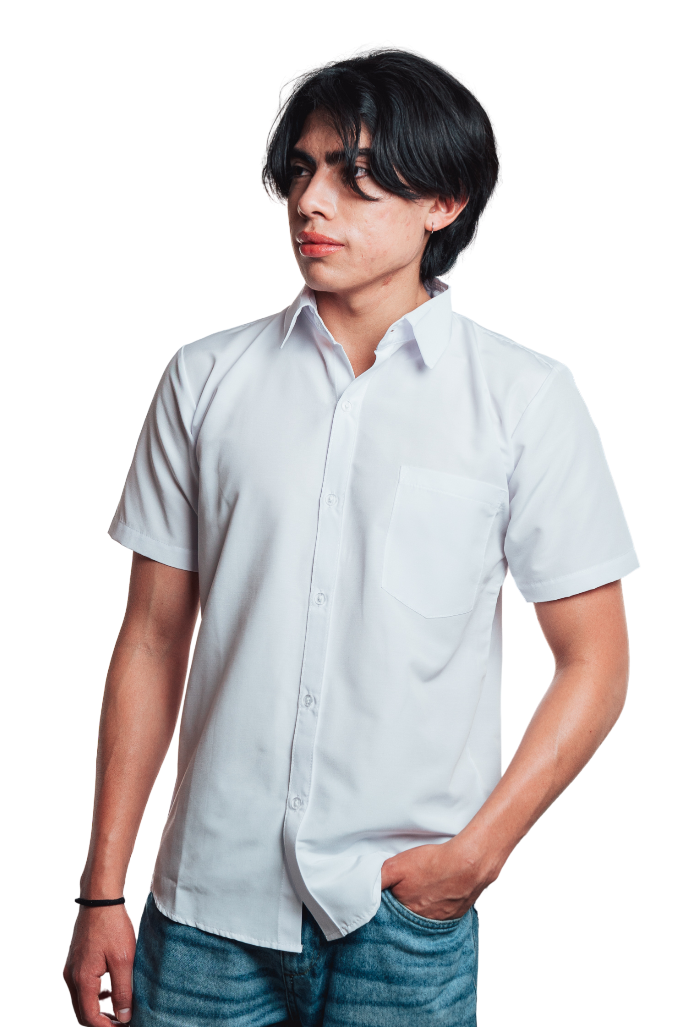 Camisa blanca escolar manga corta