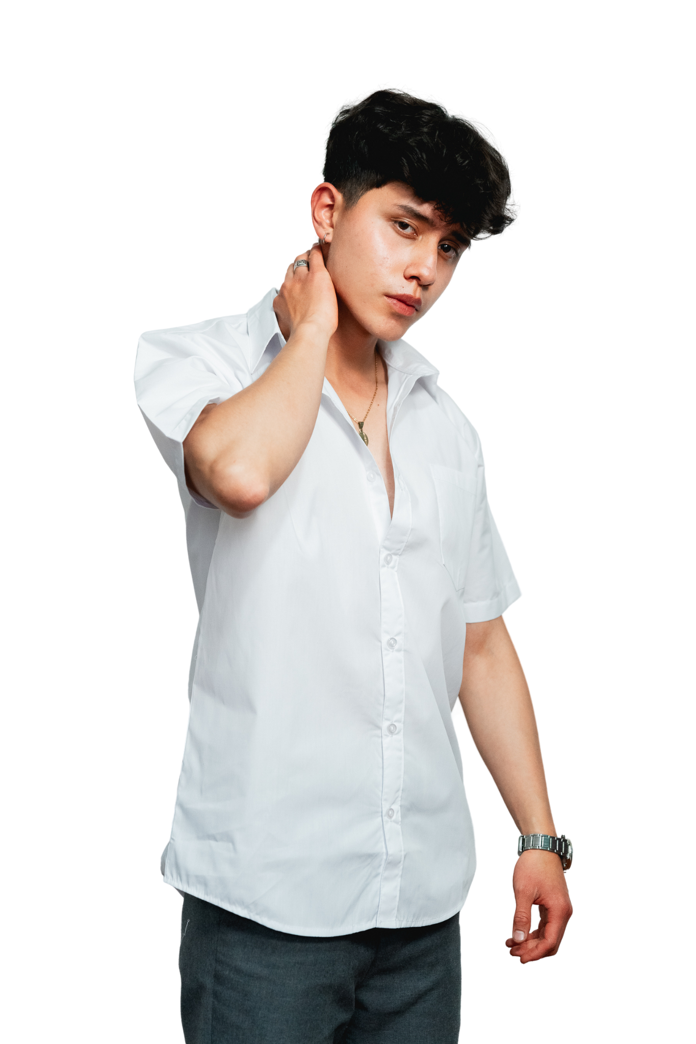 Camisa blanca escolar manga corta