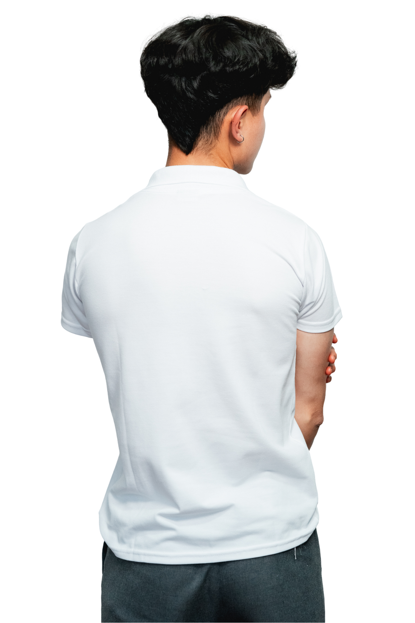 Camiseta unisex blanca cuello polo