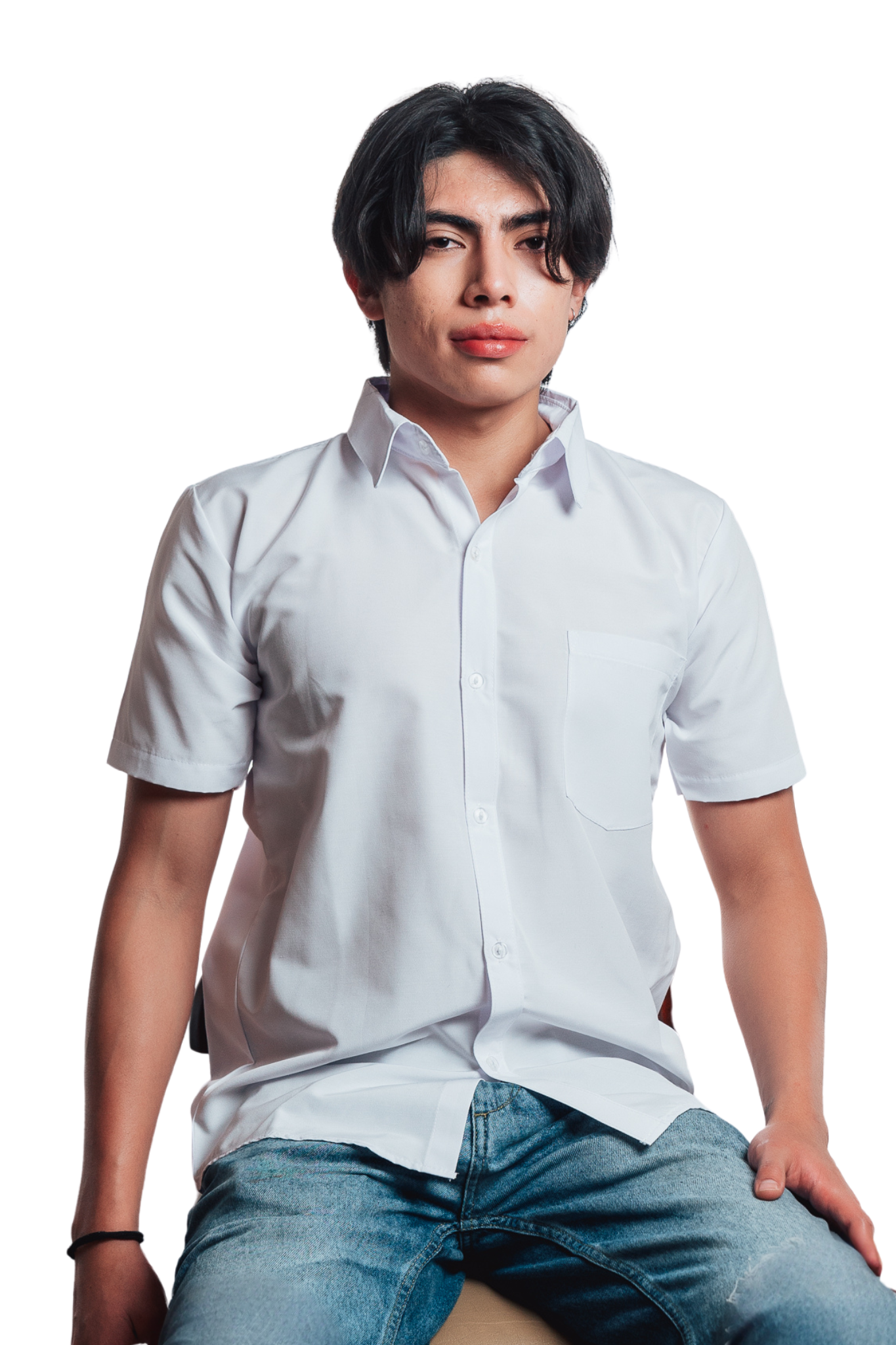 Camisa blanca escolar manga corta