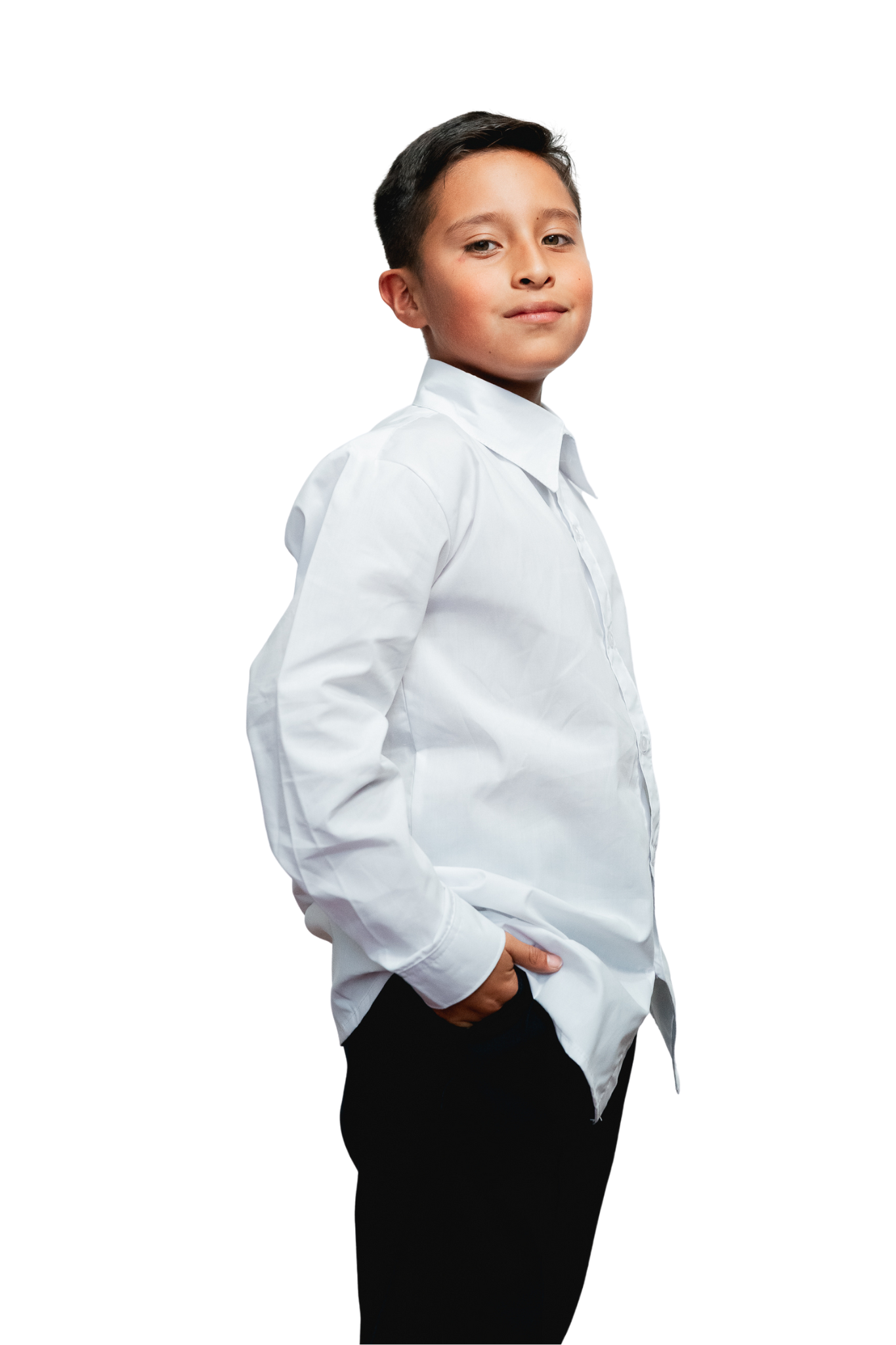 Camisa blanca escolar manga larga