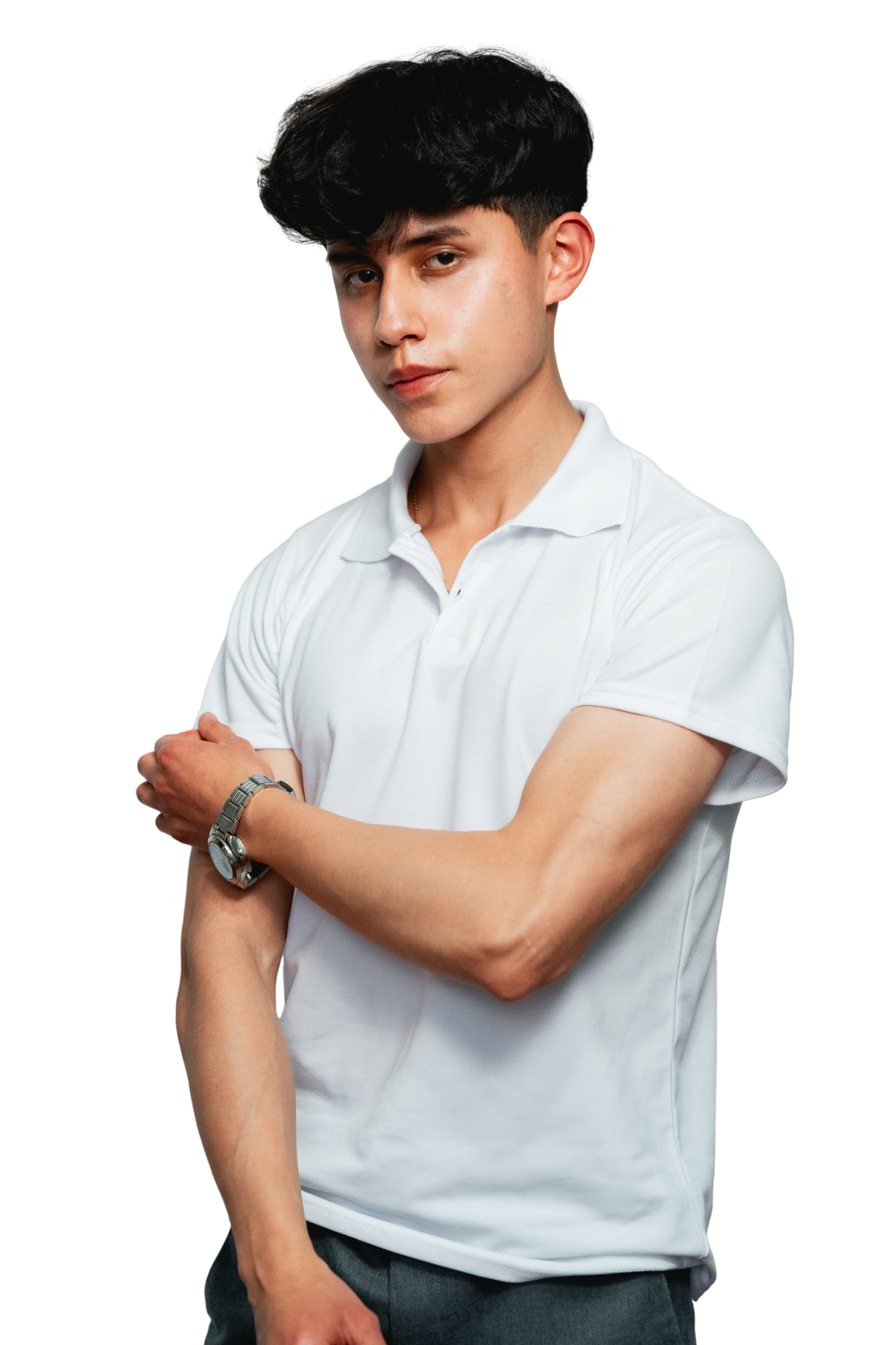 Camiseta unisex blanca cuello polo