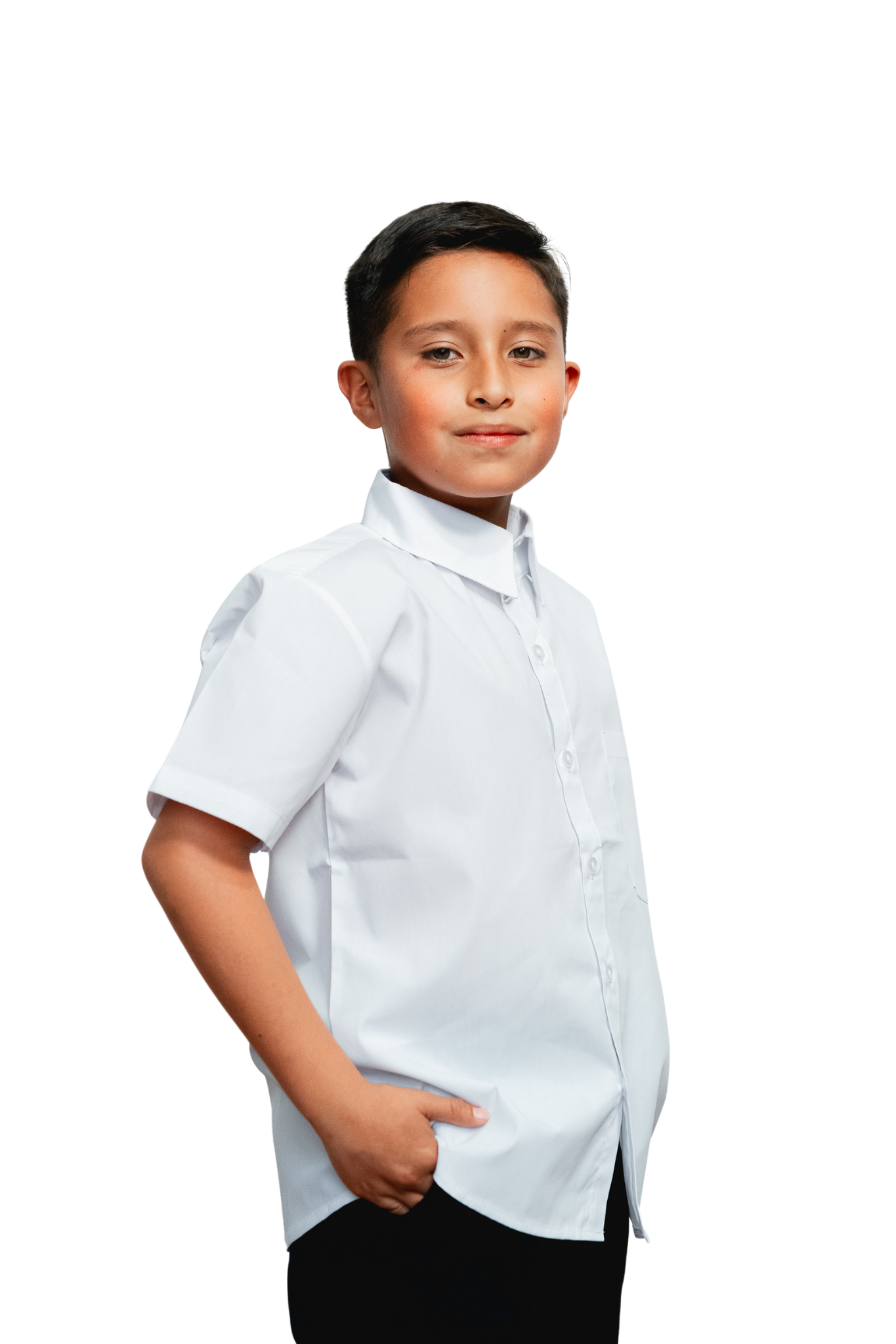 Camisa blanca escolar manga corta
