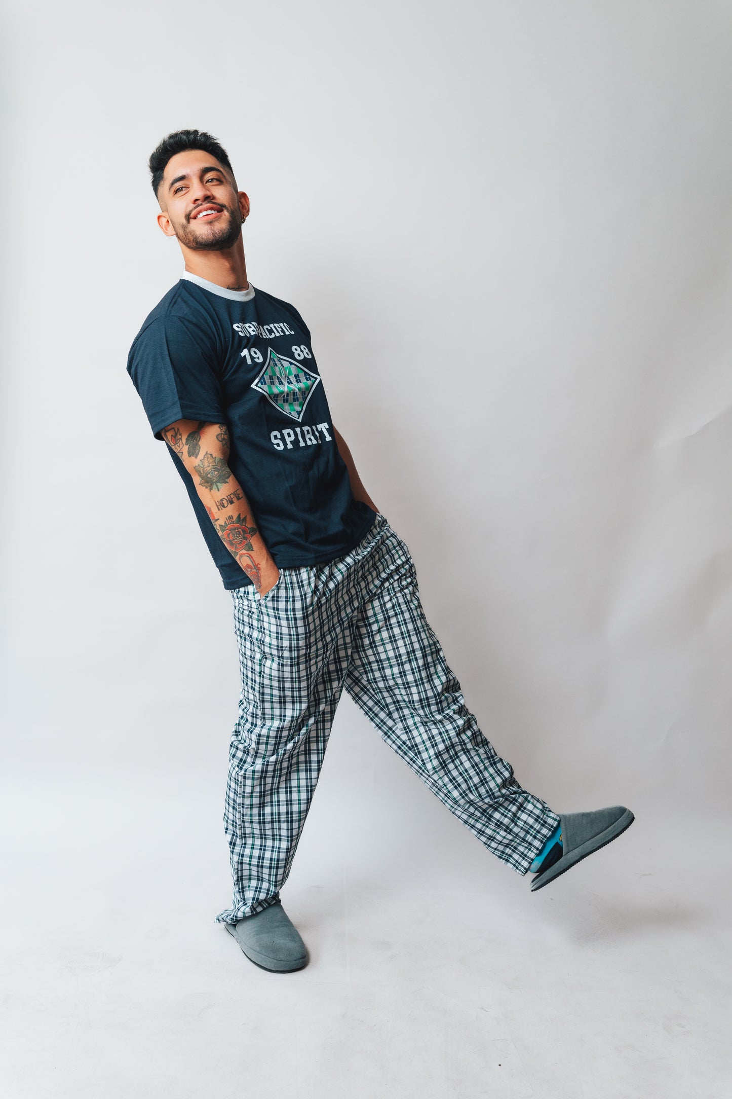 Pijama Manga Corta a Cuadros